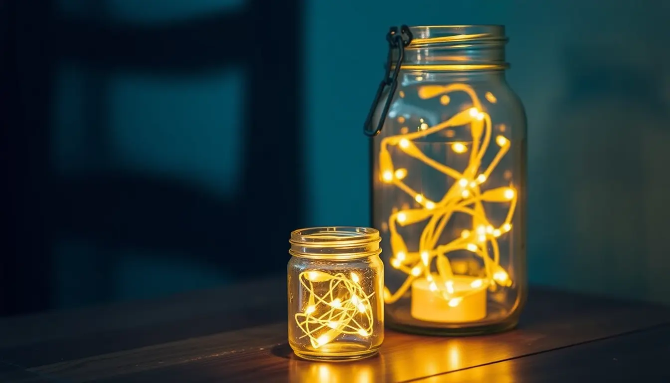 DIY Mason Jar Fairy Light Lanterns