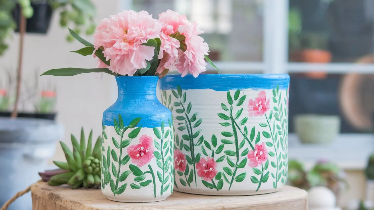 Painted Vase and Planter - DIY Home Projects