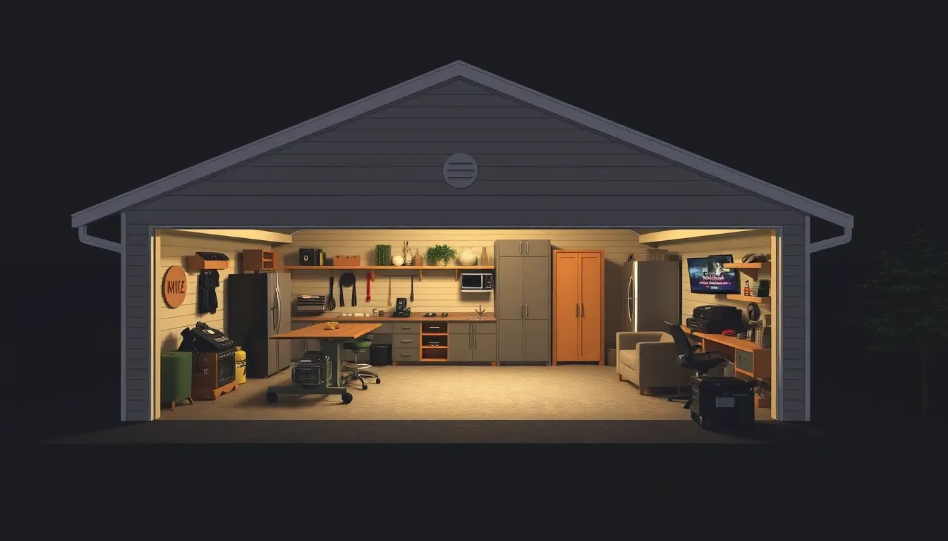 Garage Man Cave layout