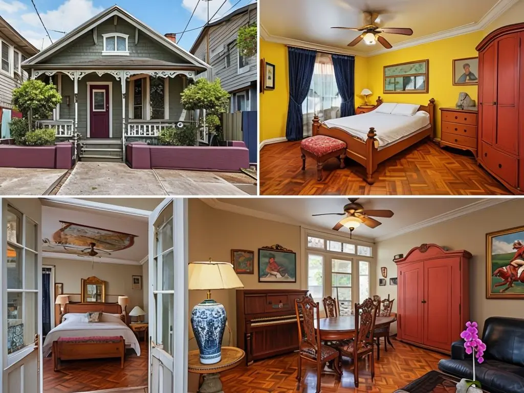 Shotgun House Exterior And Interior View