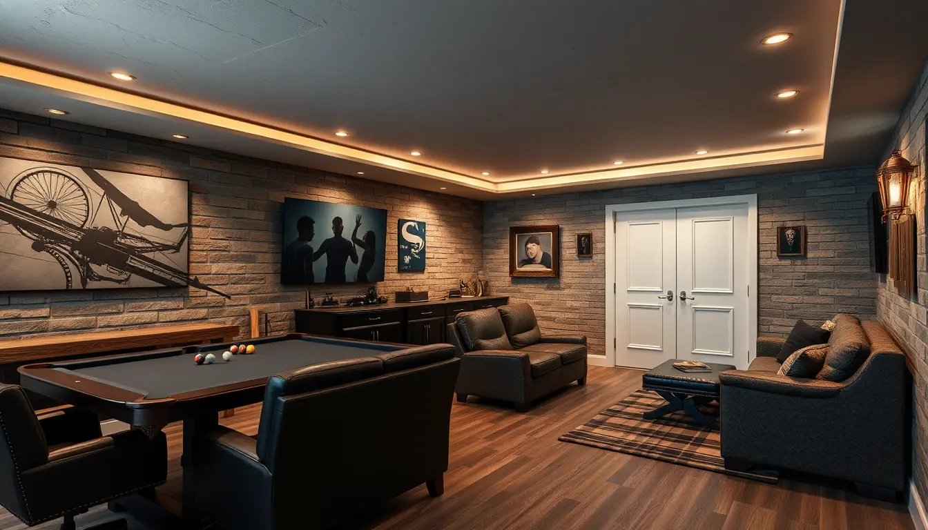 Man Cave with a Pool Table