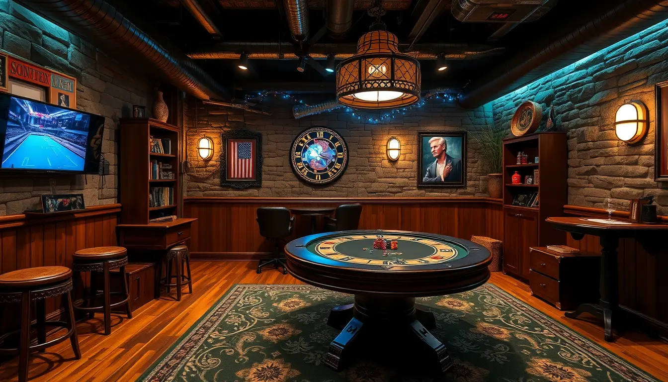 Man Cave with a Poker Table